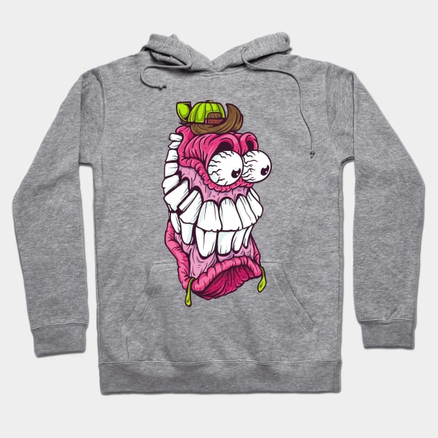 Purple monster teeth Hoodie by Mako Design 